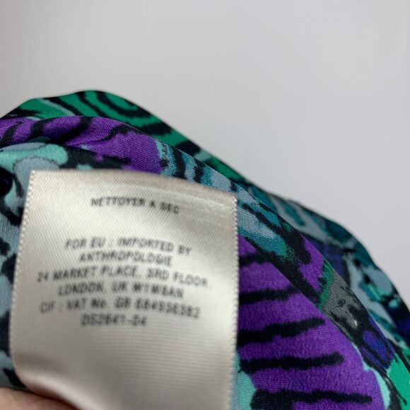 Maeve By Anthropology Ikat Pattern Shirt Dress Women Size Small Roll Tab Sleeve - Picture 14 of 14